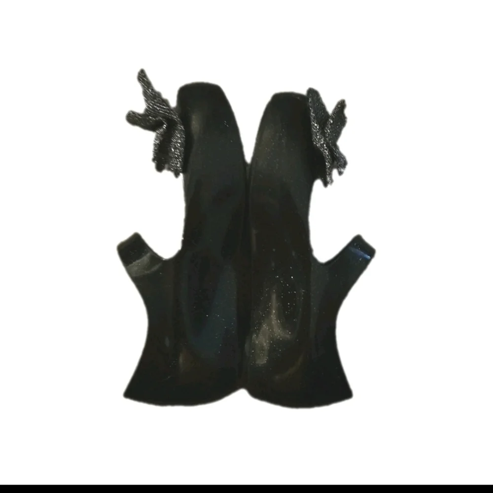 Mini Melissa Kids Black Ultragirl Sweet X Mary Jane Jelly Flats Bow Shoes 11